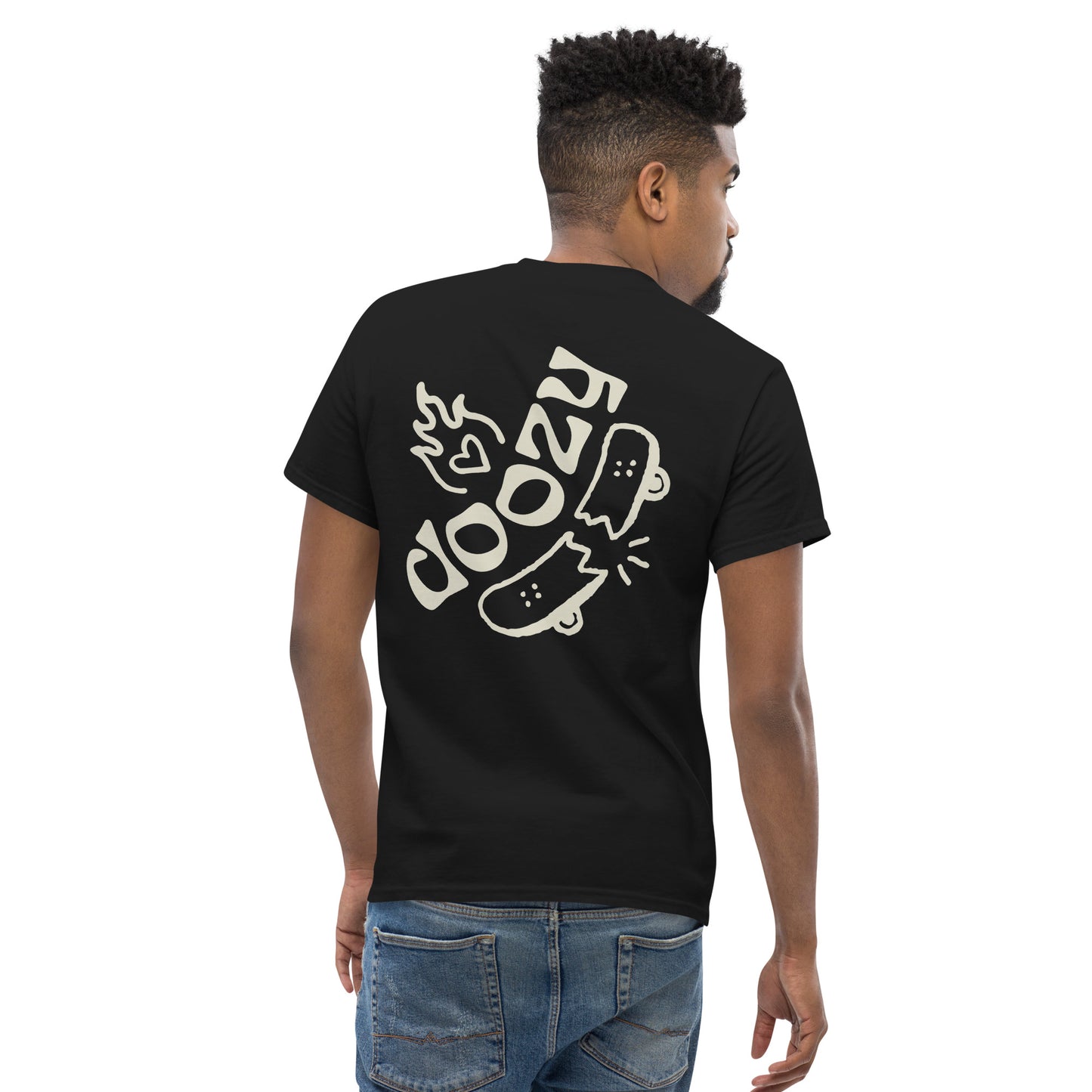 doozy skate freely short sleeve black tee